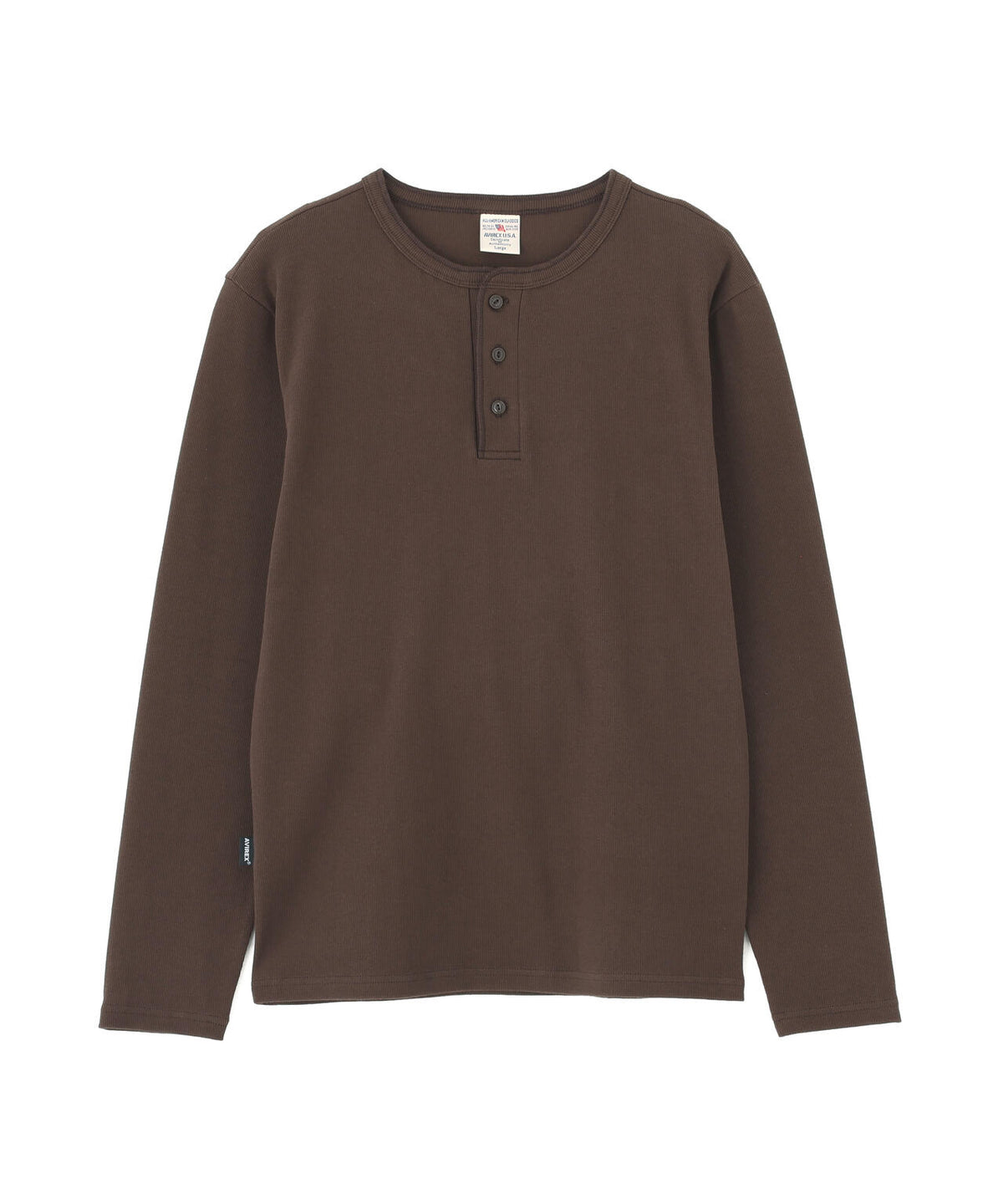 《DAILY/デイリー》RIB L/S HENLEY NECK T-SHIRT