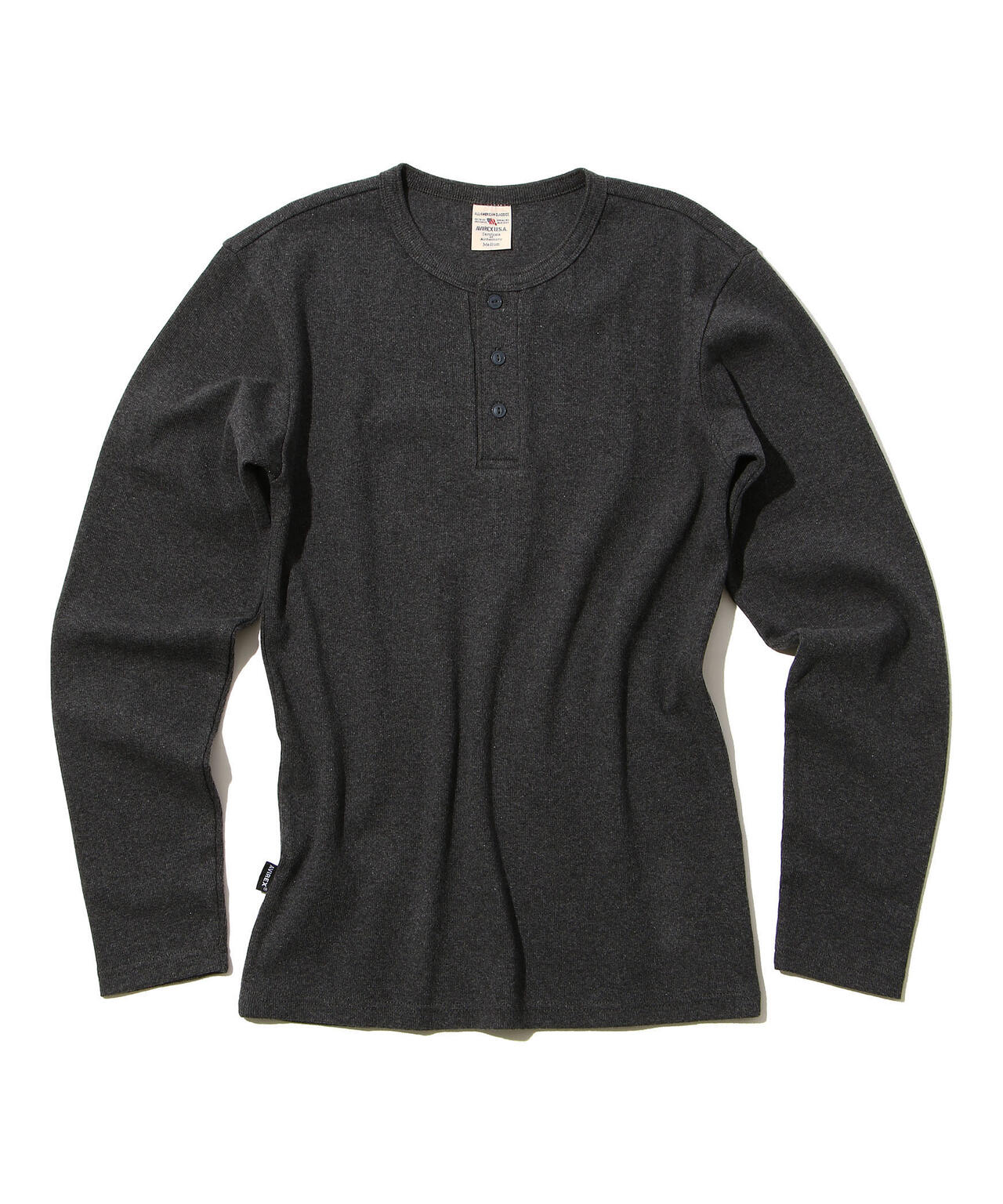 《DAILY/デイリー》RIB L/S HENLEY NECK T-SHIRT