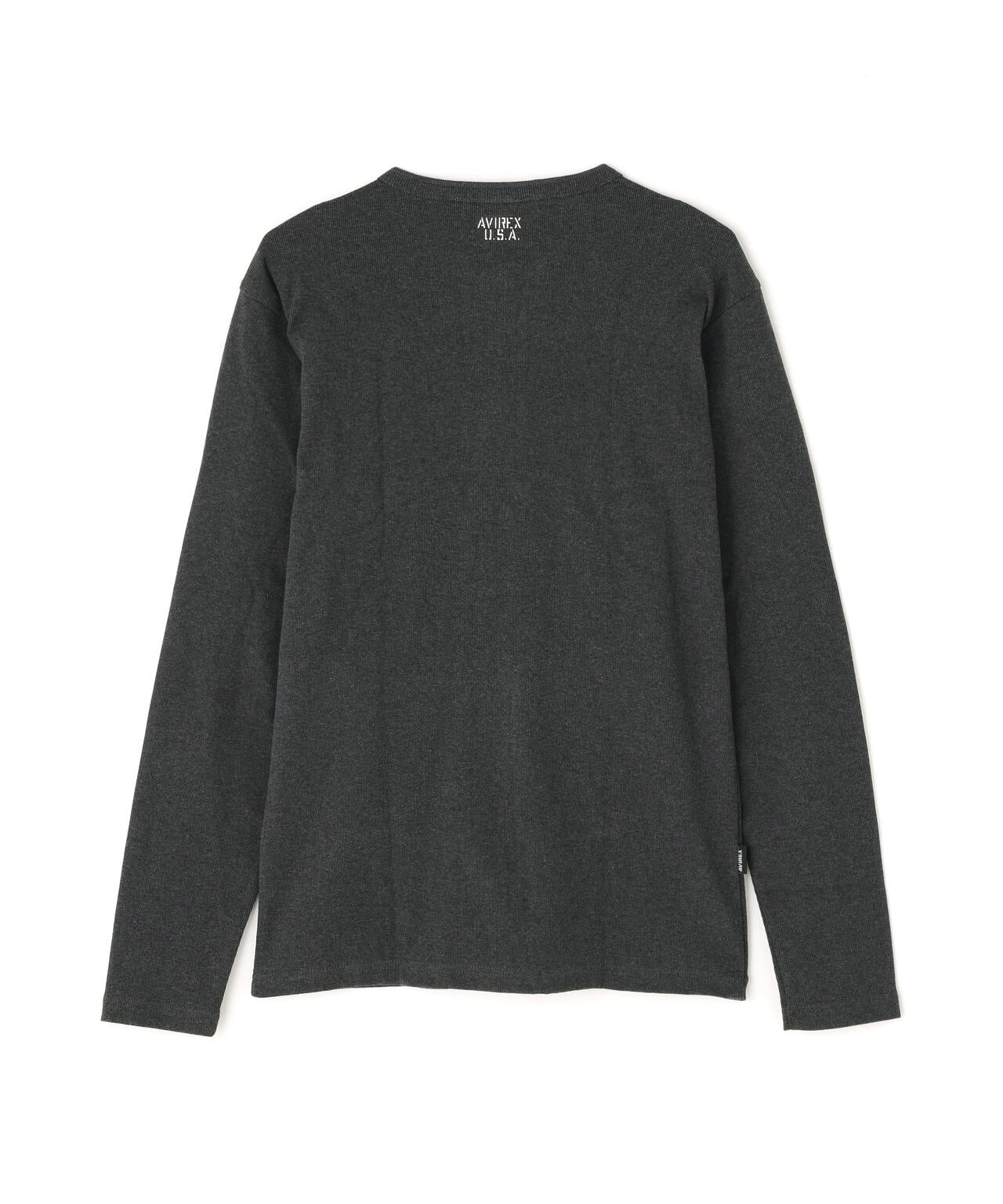 《DAILY/デイリー》RIB L/S HENLEY NECK T-SHIRT