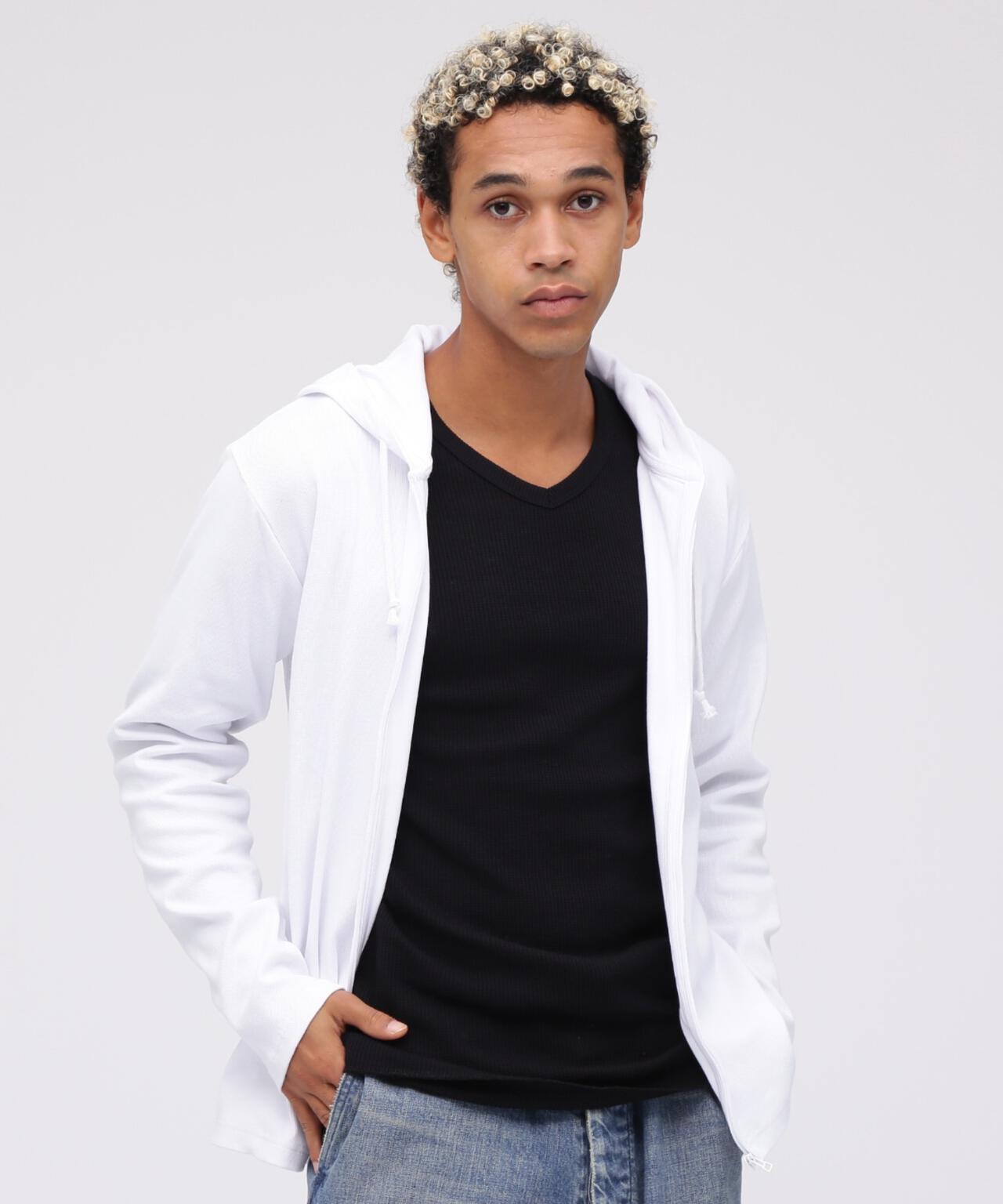 《DAILY/デイリー》RIB ZIP PARKA/デイリー 長袖 リブ ジップパーカー/AVIREX/アヴィレックス