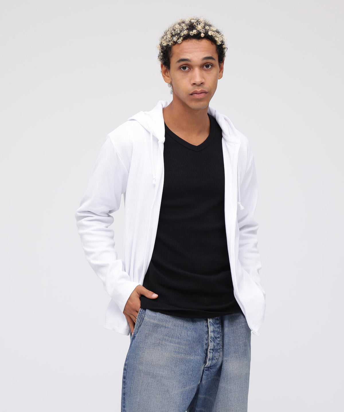 《DAILY/デイリー》RIB ZIP PARKA/デイリー 長袖 リブ ジップパーカー/AVIREX/アヴィレックス