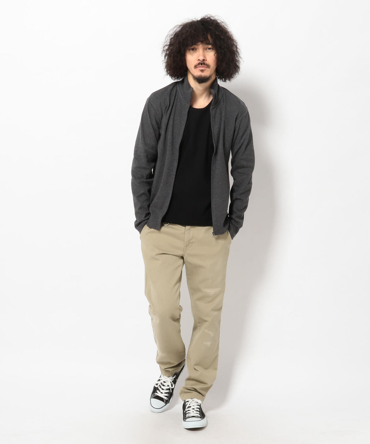 《DAILY/デイリー》STAND ZIP RIB JACKET/スタンドジップ リブ ジャケット