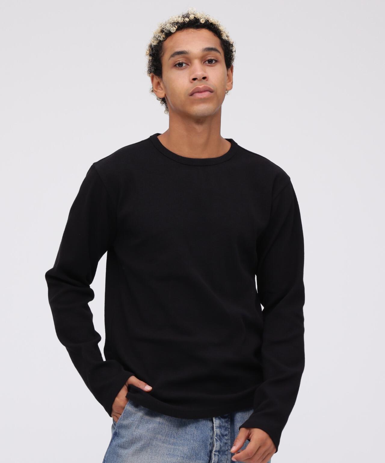 《DAILY/デイリー》MINI WAFFLE CREW-NECK L/S T-SHIRT/ミニワッフル クルーネック 長袖 Tシャツ