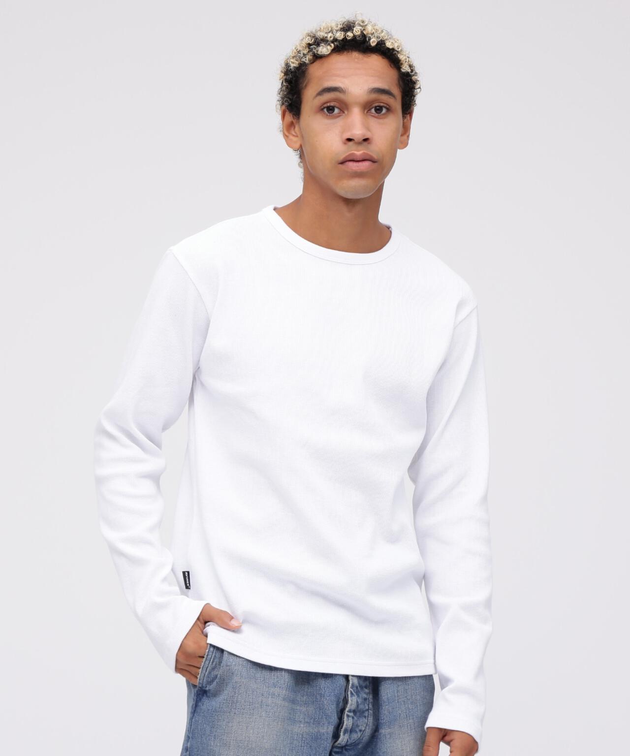 《DAILY/デイリー》MINI WAFFLE CREW-NECK L/S T-SHIRT/ミニワッフル クルーネック 長袖 Tシャツ