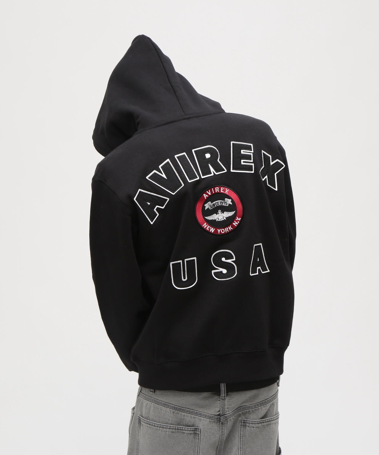 VARSITY LOGO SWEAT ZIP UP PARKA /バーシティ ロゴ スウェット ジップアップ パーカー