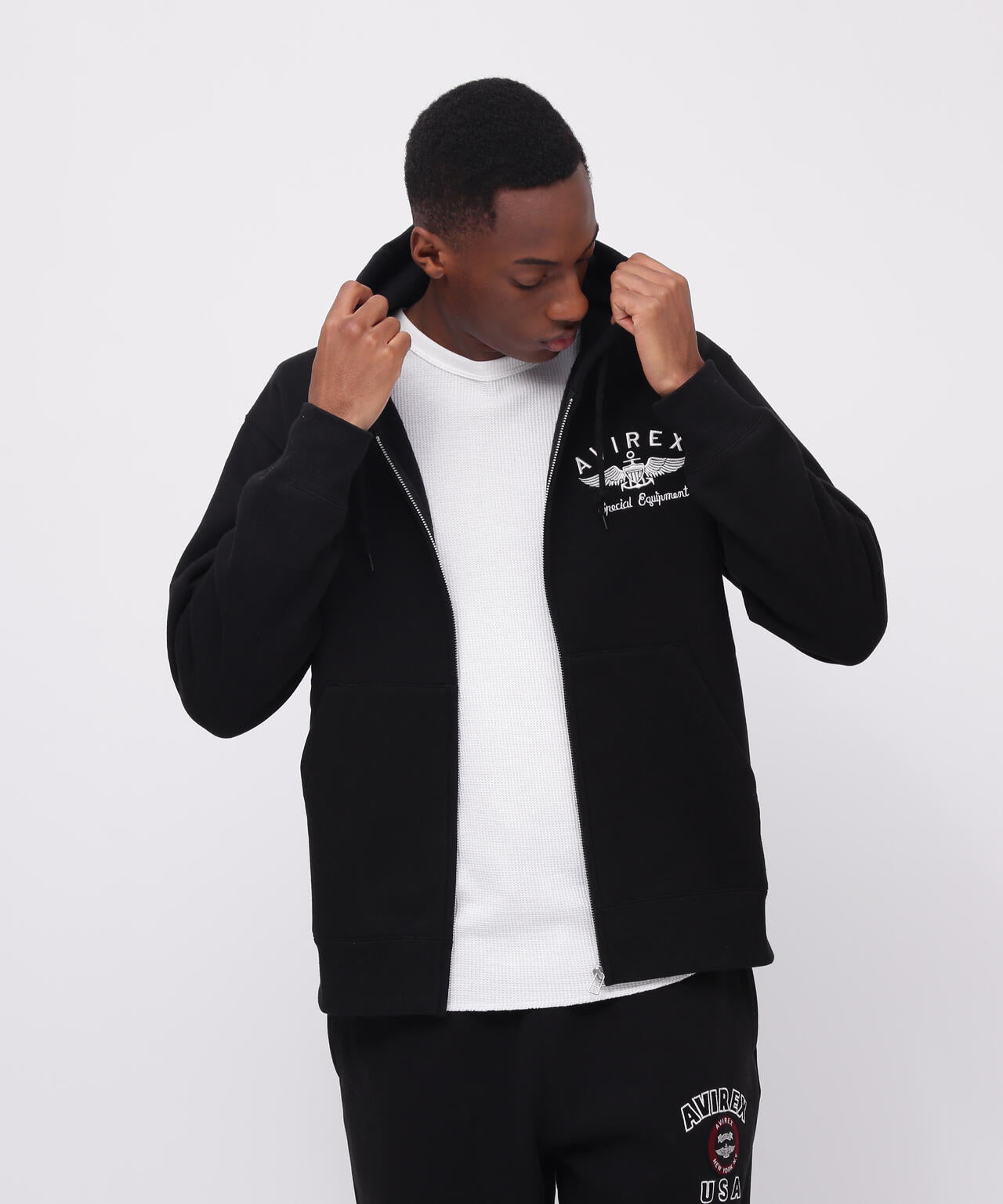 VARSITY LOGO SWEAT ZIP UP PARKA /バーシティ ロゴ スウェット ジップアップ パーカー