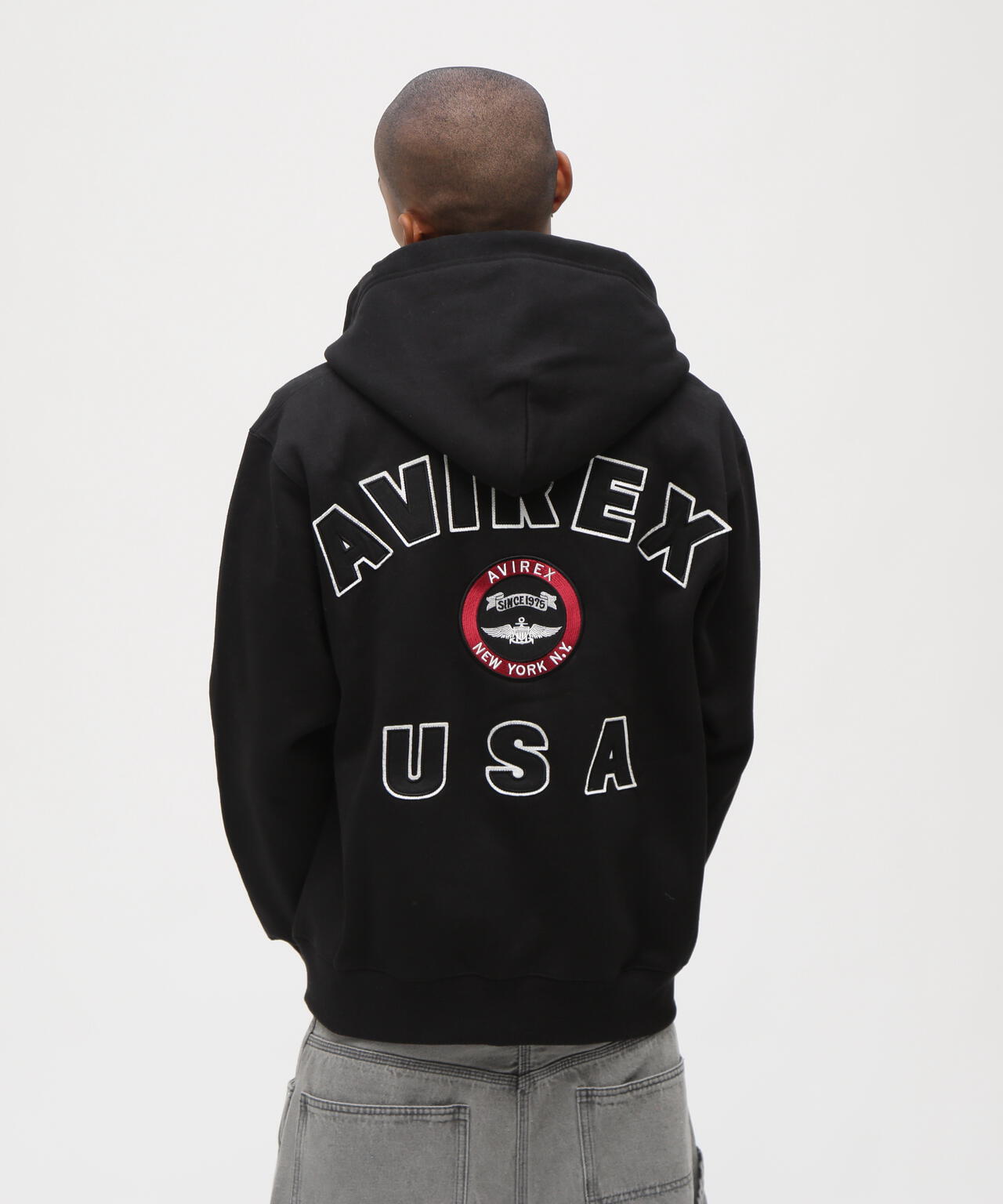 VARSITY LOGO SWEAT ZIP UP PARKA /バーシティ ロゴ スウェット ジップアップ パーカー