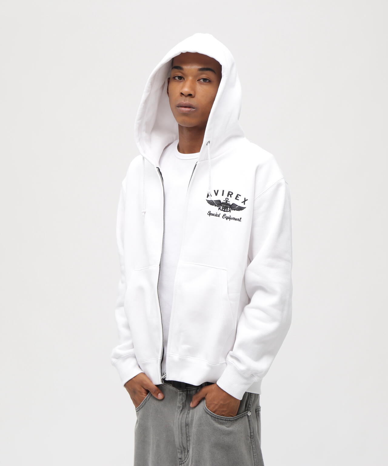 VARSITY LOGO SWEAT ZIP UP PARKA /バーシティ ロゴ スウェット ジップアップ パーカー