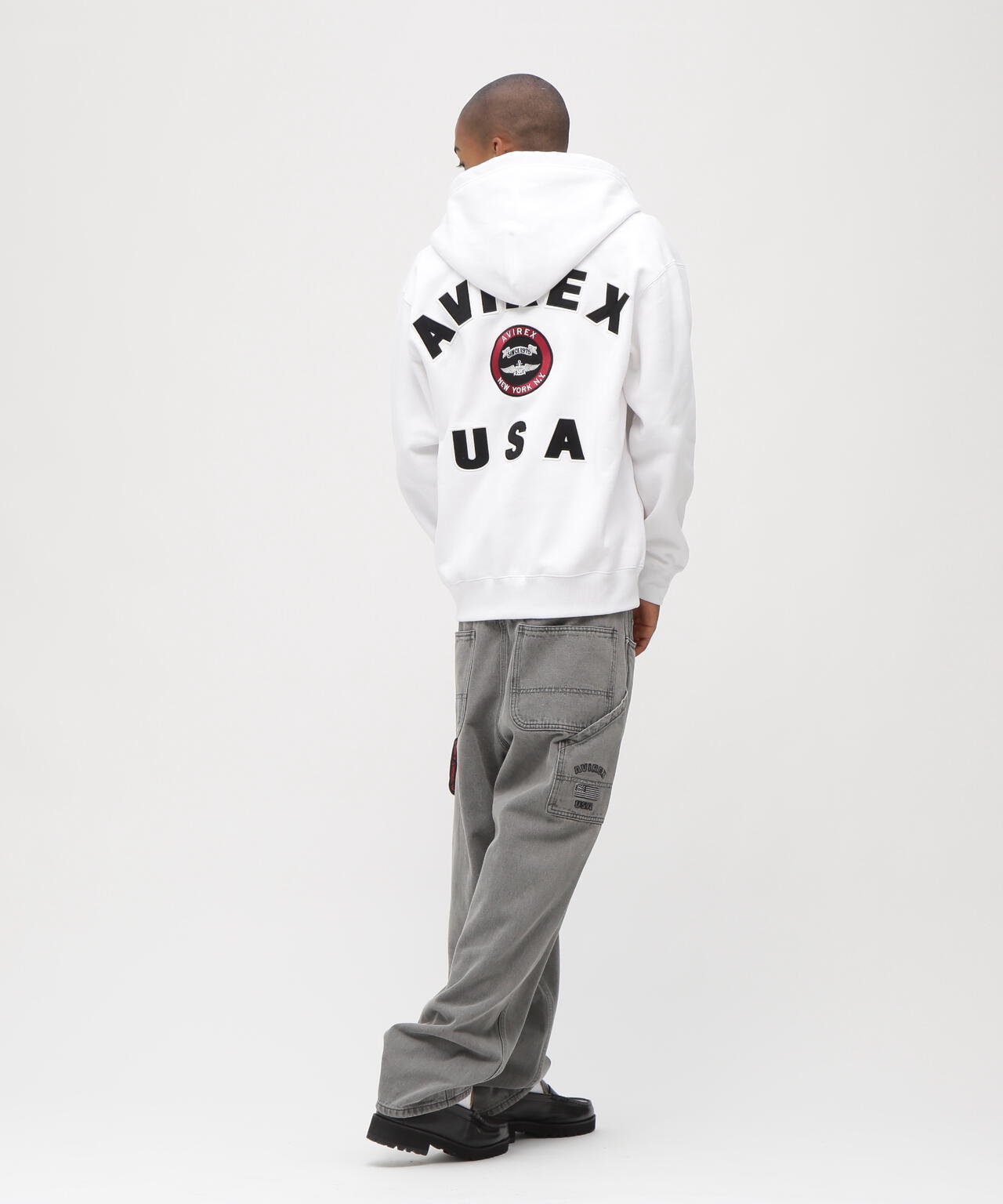 VARSITY LOGO SWEAT ZIP UP PARKA /バーシティ ロゴ スウェット ジップアップ パーカー