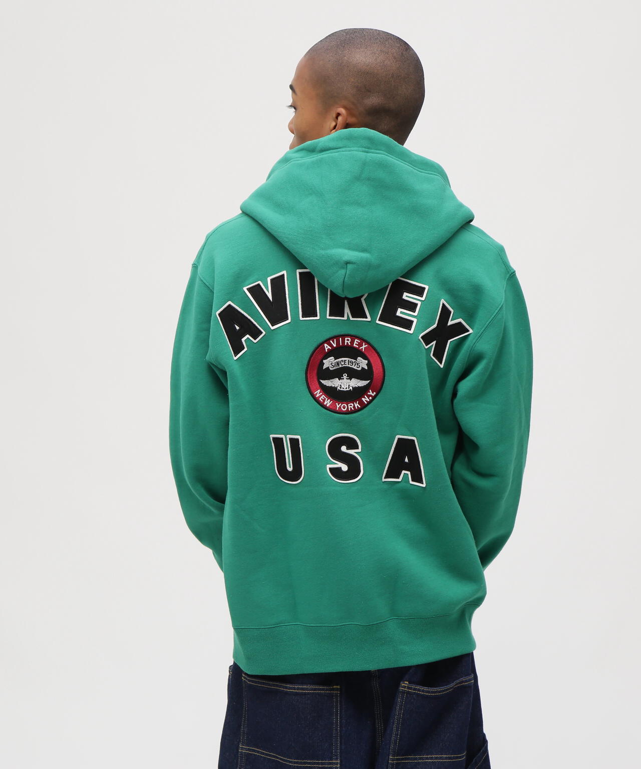 VARSITY LOGO SWEAT ZIP UP PARKA /バーシティ ロゴ スウェット ジップアップ パーカー