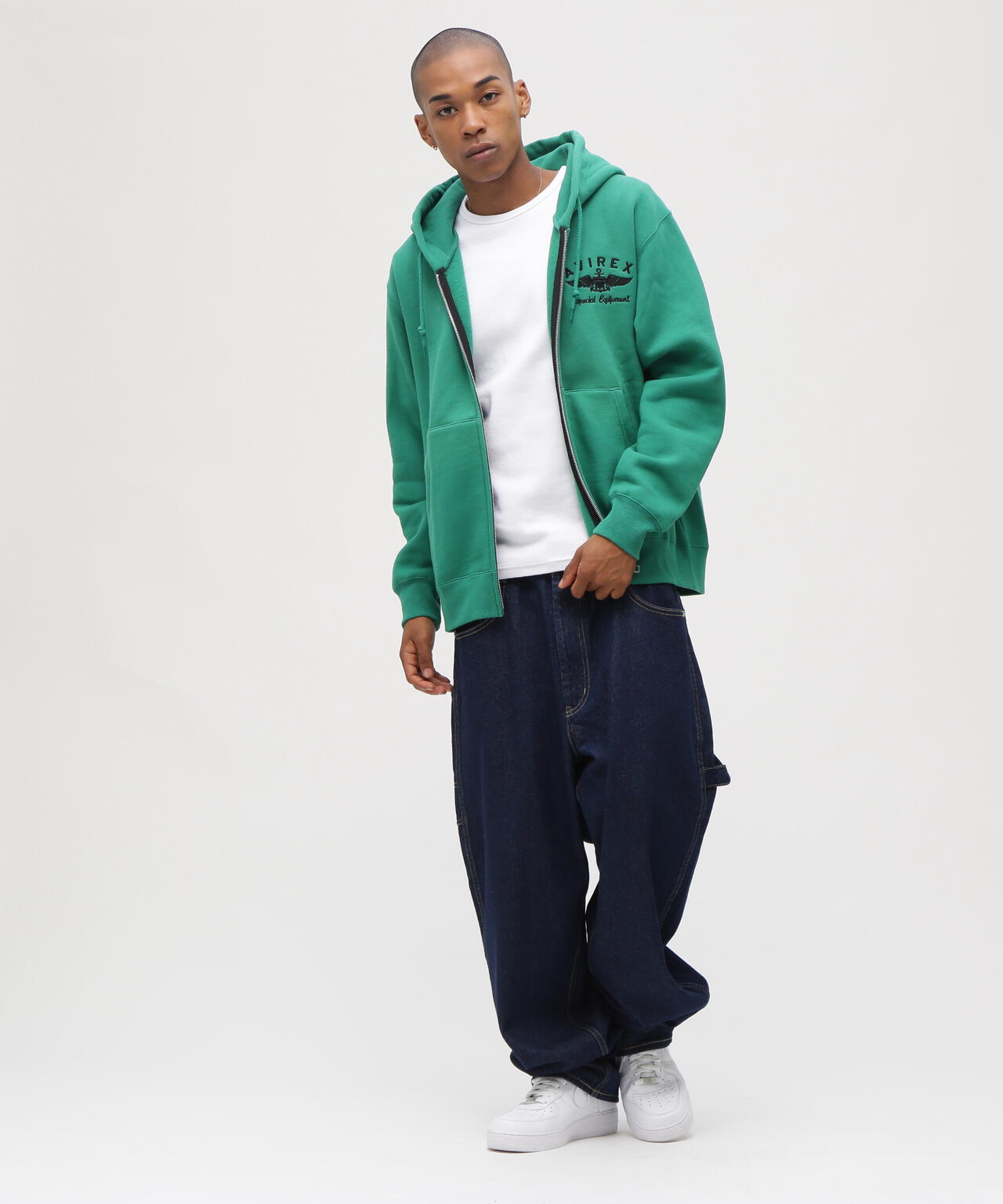 VARSITY LOGO SWEAT ZIP UP PARKA /バーシティ ロゴ スウェット ジップアップ パーカー