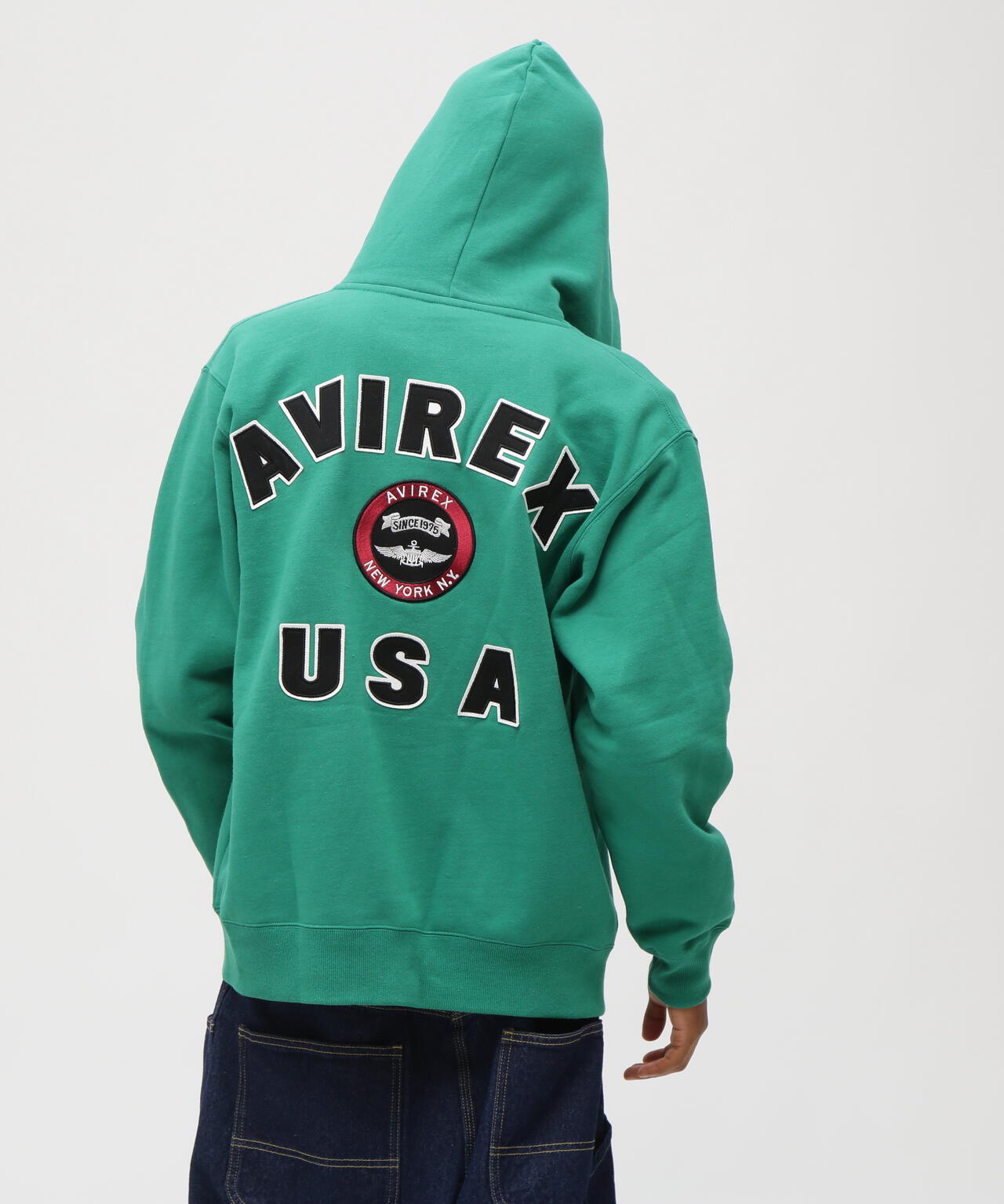 VARSITY LOGO SWEAT ZIP UP PARKA /バーシティ ロゴ スウェット ジップアップ パーカー