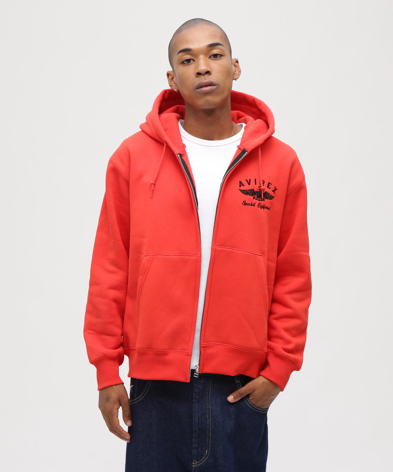 VARSITY LOGO SWEAT ZIP UP PARKA /バーシティ ロゴ スウェット ジップアップ パーカー