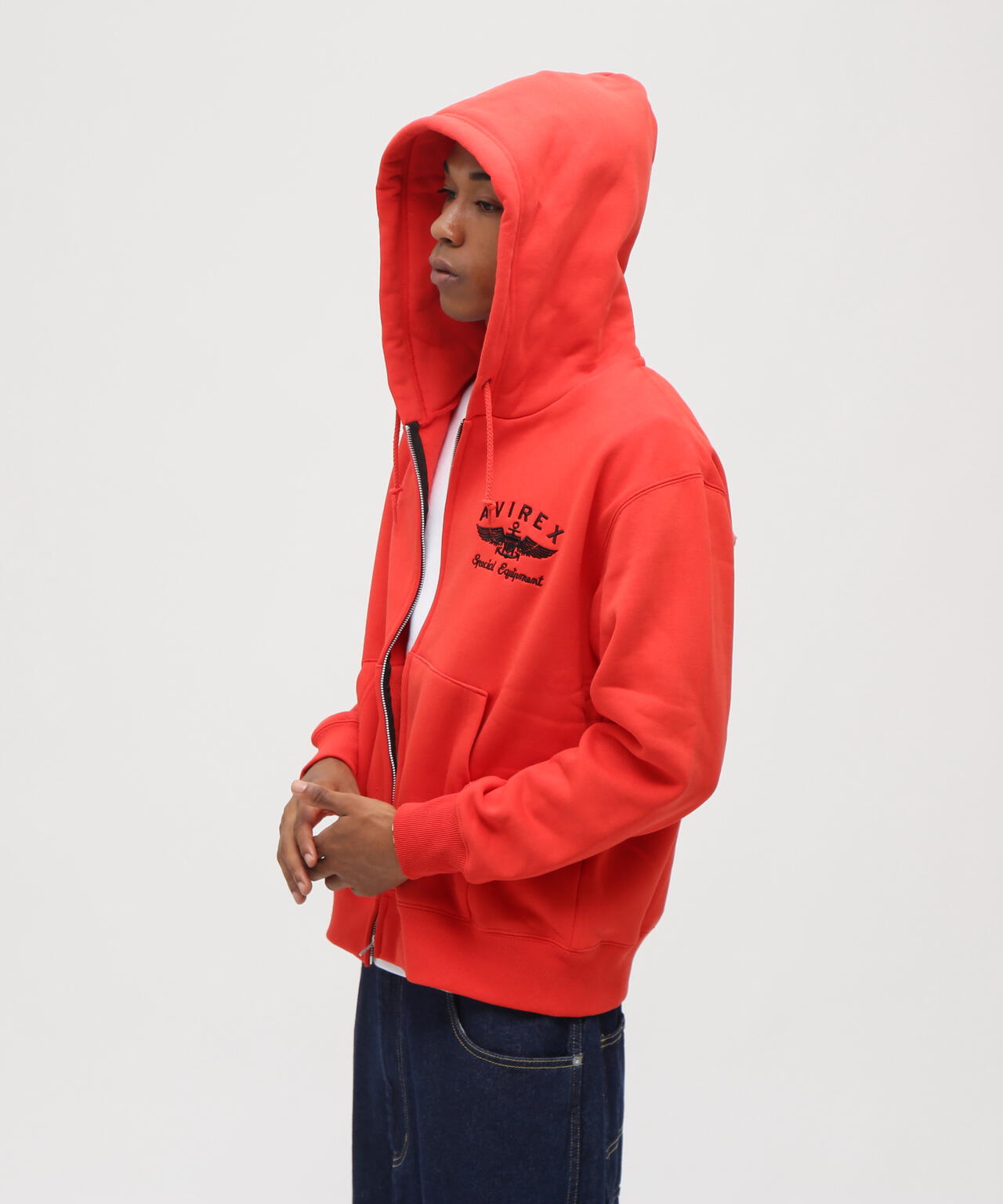 VARSITY LOGO SWEAT ZIP UP PARKA /バーシティ ロゴ スウェット ジップアップ パーカー