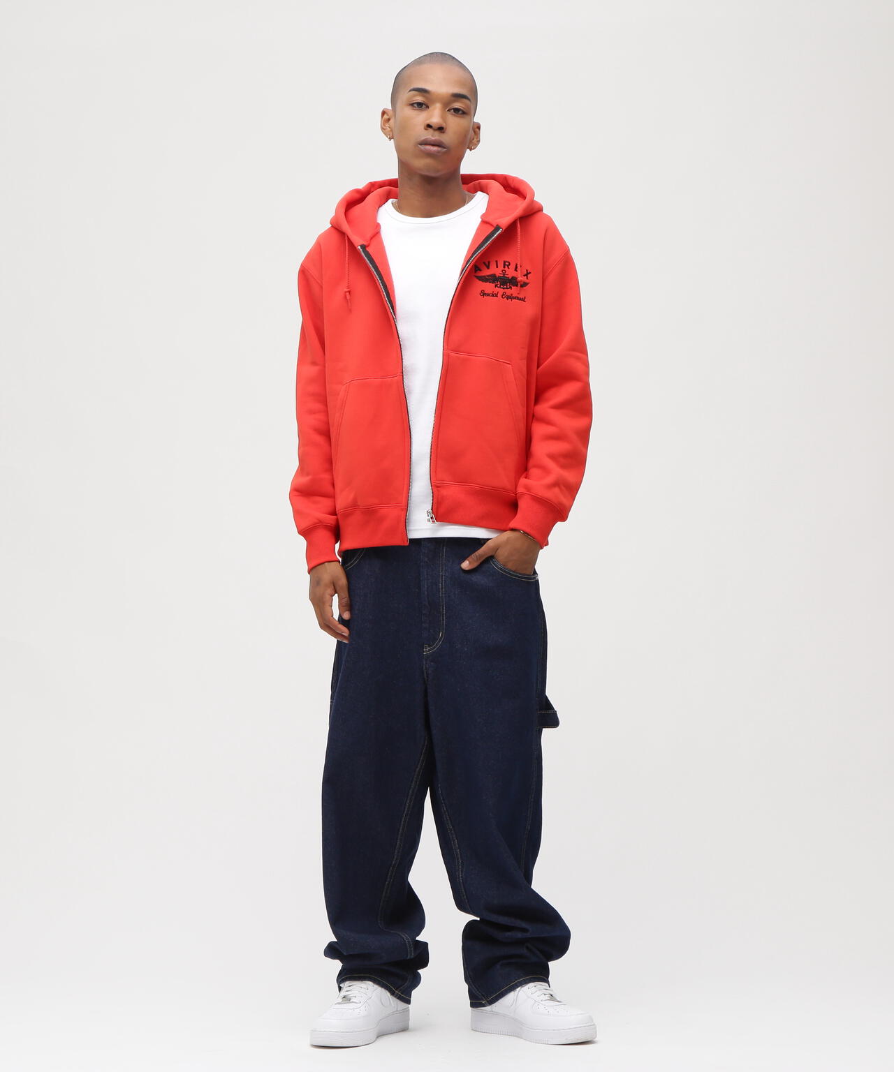 VARSITY LOGO SWEAT ZIP UP PARKA /バーシティ ロゴ スウェット ジップアップ パーカー