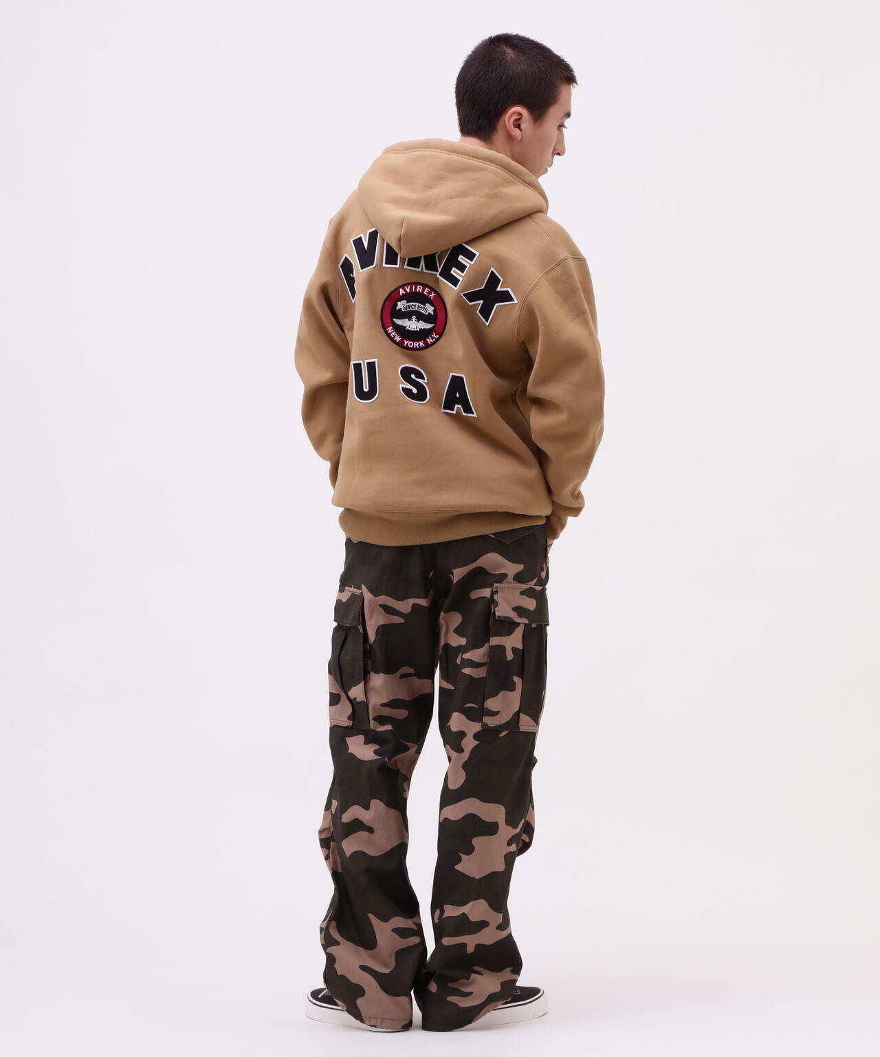 VARSITY LOGO SWEAT ZIP UP PARKA /バーシティ ロゴ スウェット ジップアップ パーカー