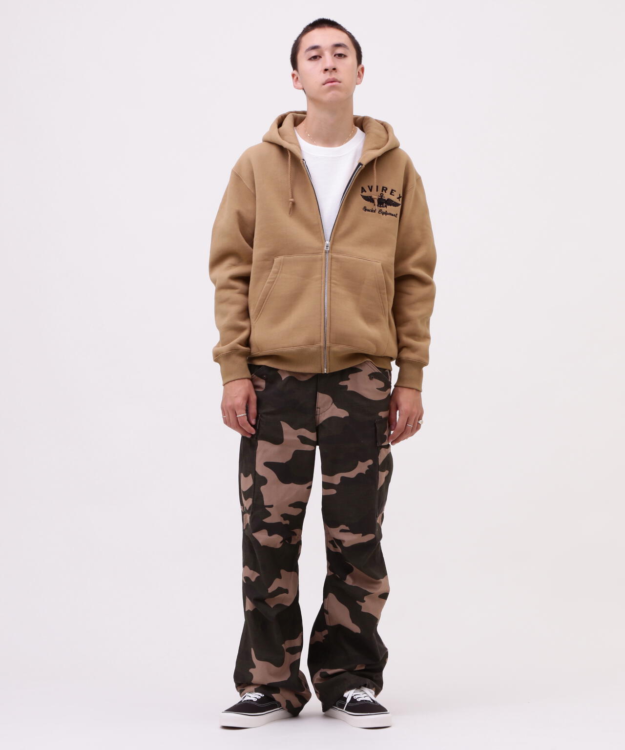 VARSITY LOGO SWEAT ZIP UP PARKA /バーシティ ロゴ スウェット ジップアップ パーカー