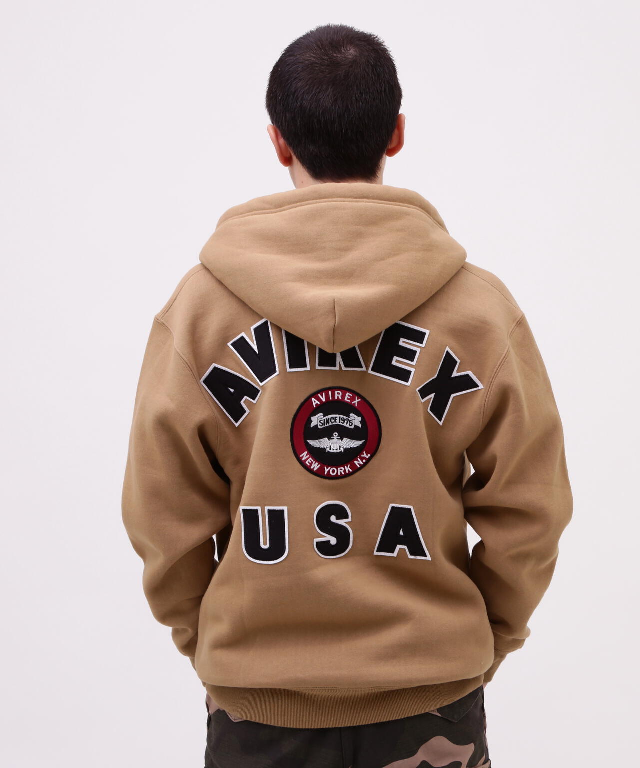 VARSITY LOGO SWEAT ZIP UP PARKA /バーシティ ロゴ スウェット ジップアップ パーカー