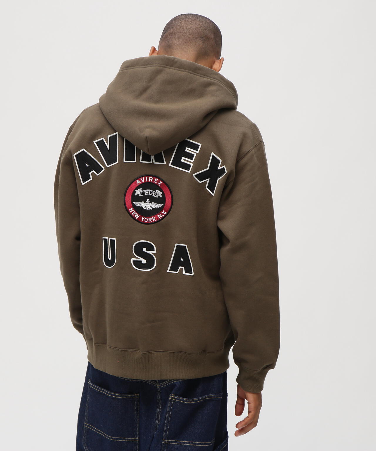 VARSITY LOGO SWEAT ZIP UP PARKA /バーシティ ロゴ スウェット ジップアップ パーカー