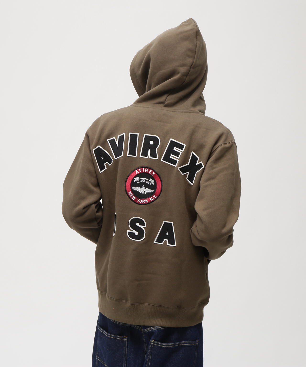 VARSITY LOGO SWEAT ZIP UP PARKA /バーシティ ロゴ スウェット ジップアップ パーカー