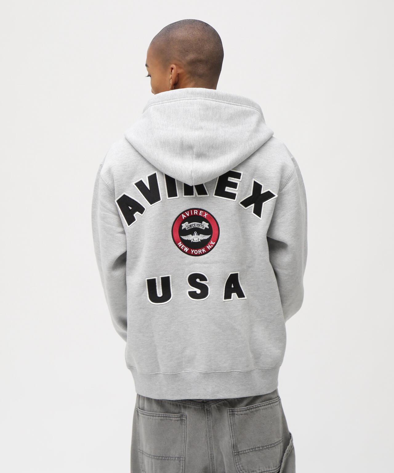 VARSITY LOGO SWEAT ZIP UP PARKA /バーシティ ロゴ スウェット ジップアップ パーカー