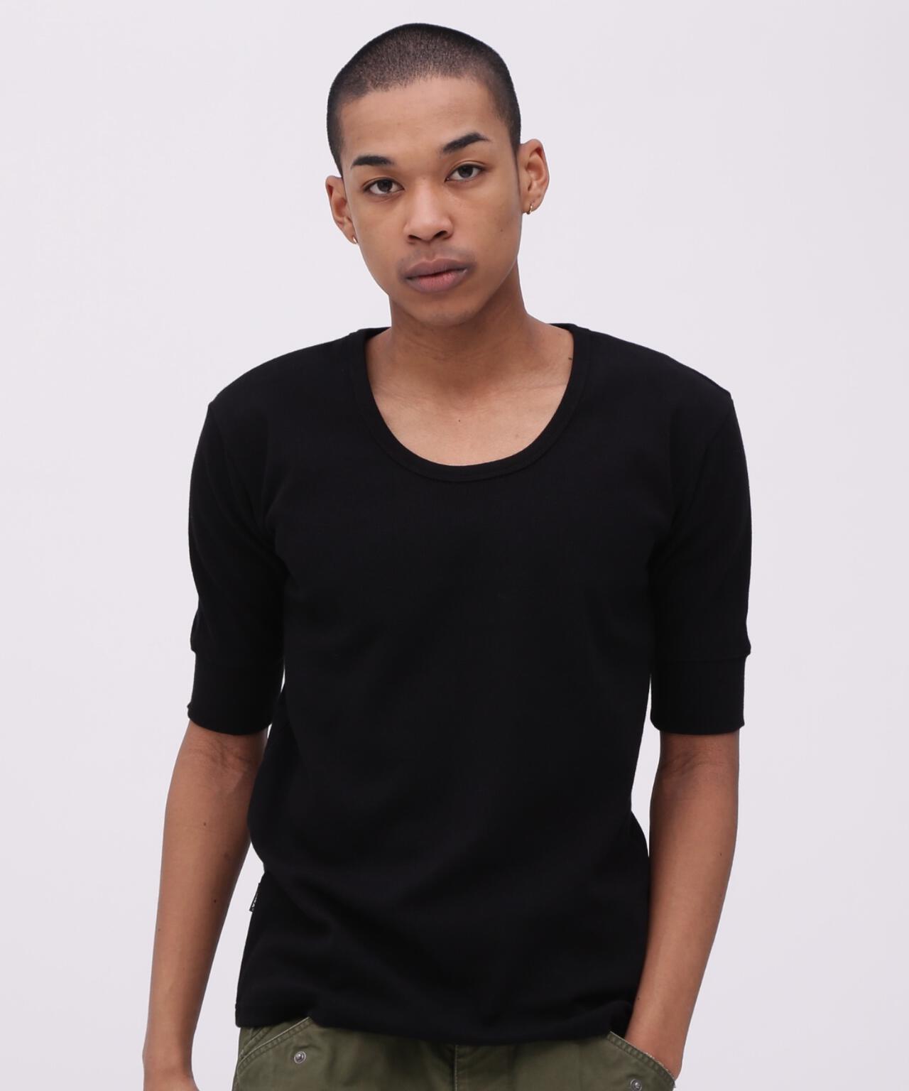 《DAILY/デイリー》HALF SLEEVE U-NECK T-SHIRT/デイリー 五分袖 Uネック Tシャツ/AVIREX
