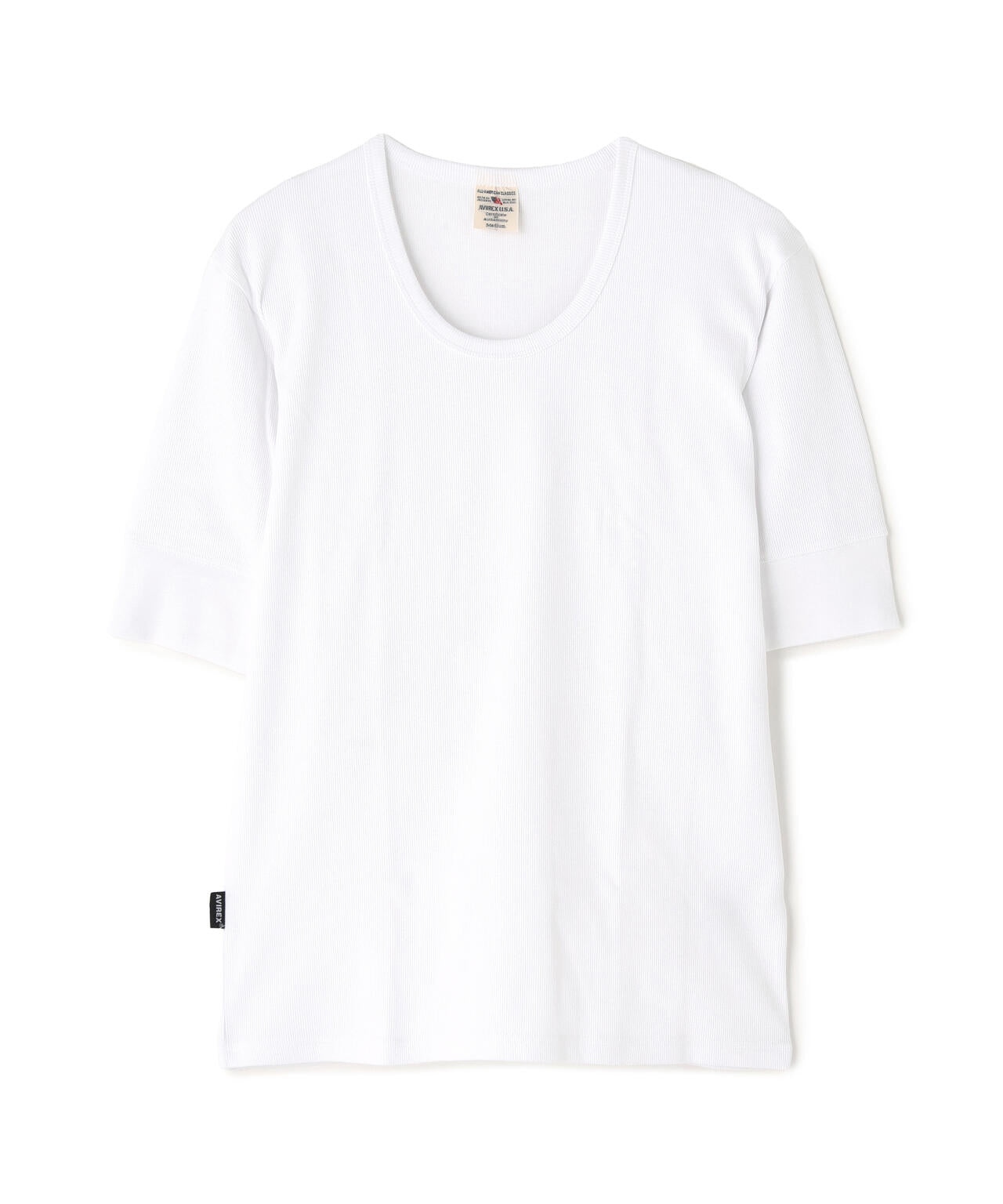 《DAILY/デイリー》HALF SLEEVE U-NECK T-SHIRT/デイリー 五分袖 Uネック Tシャツ/AVIREX