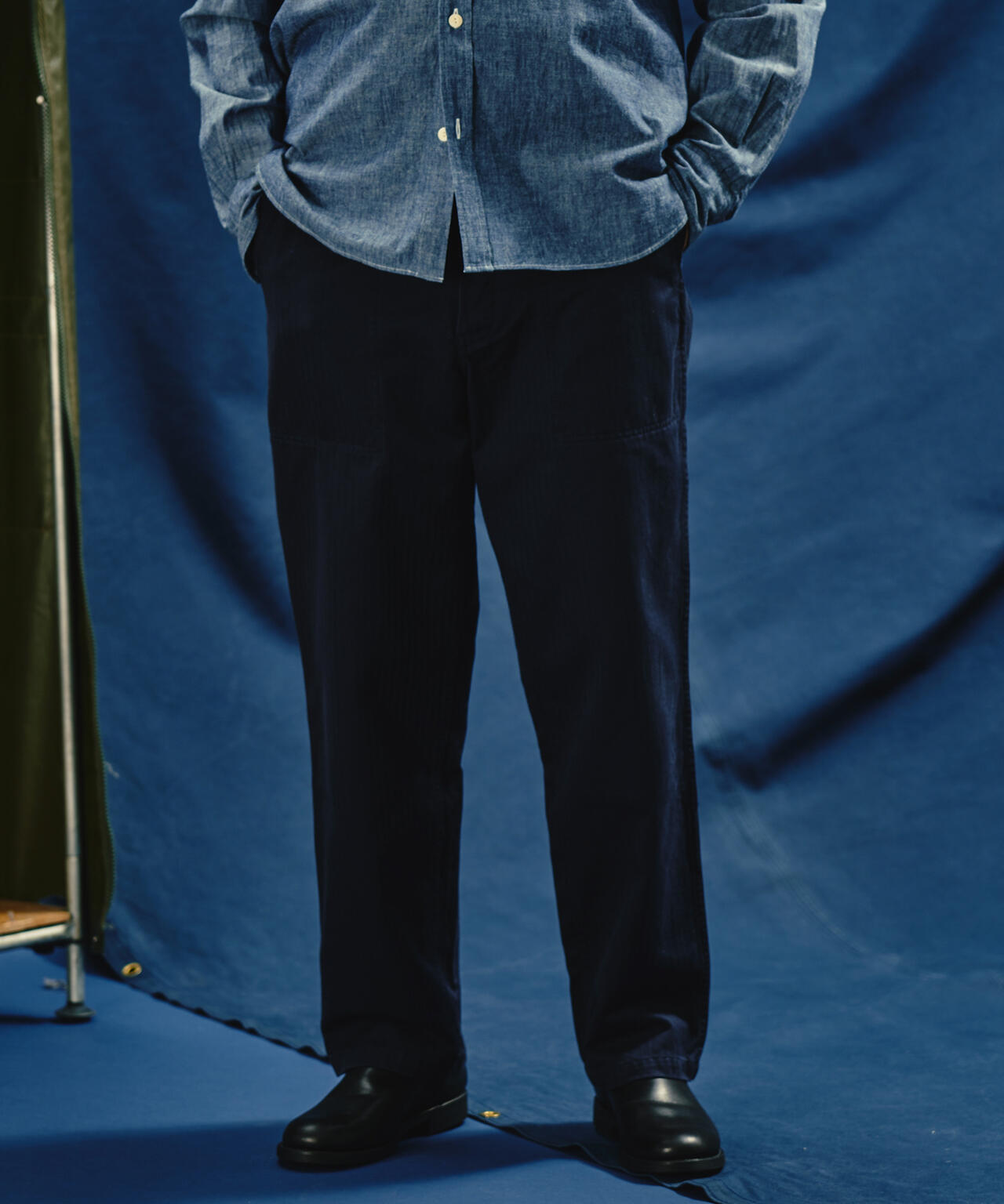《TFQP by HANDROOM》JAPAN MADE HERRINGBONE WORK PANT / ジャパンメイド ヘリンボーン
