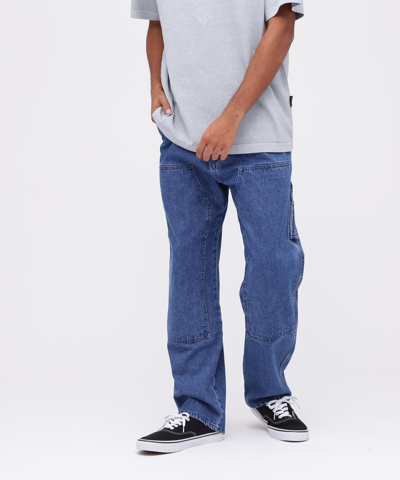 《直営店限定》DOUBLE KNEE DENIM PANTS / ダブルニー デニムパンツ / AVIREX / アヴィレックス