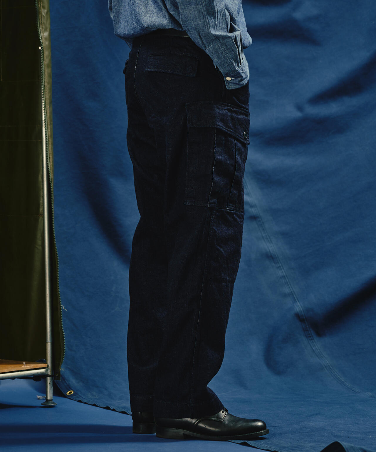 《TFQP by HANDROOM》JAPAN MADE DENIM CARGO PANT / ジャパンメイド デニム カーゴパンツ /