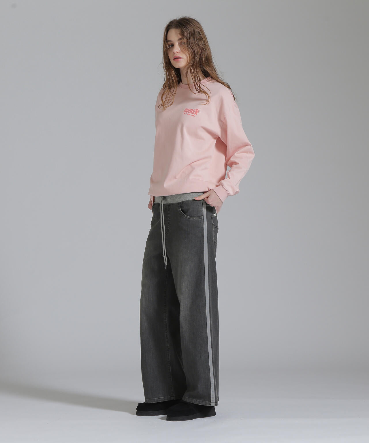WAIST RIB DENIM PANTS/ウエストリブ デニムパンツ