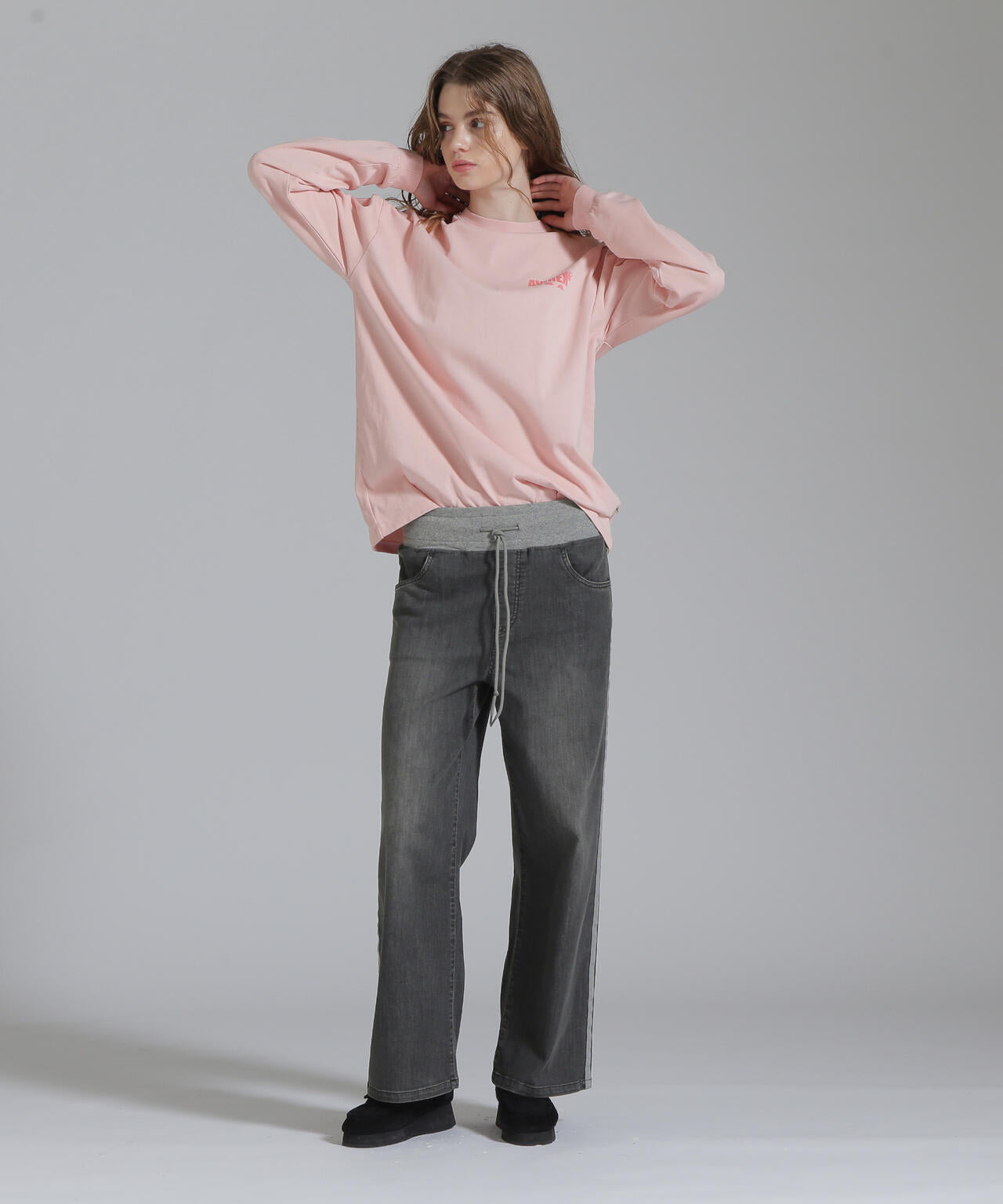 WAIST RIB DENIM PANTS/ウエストリブ デニムパンツ