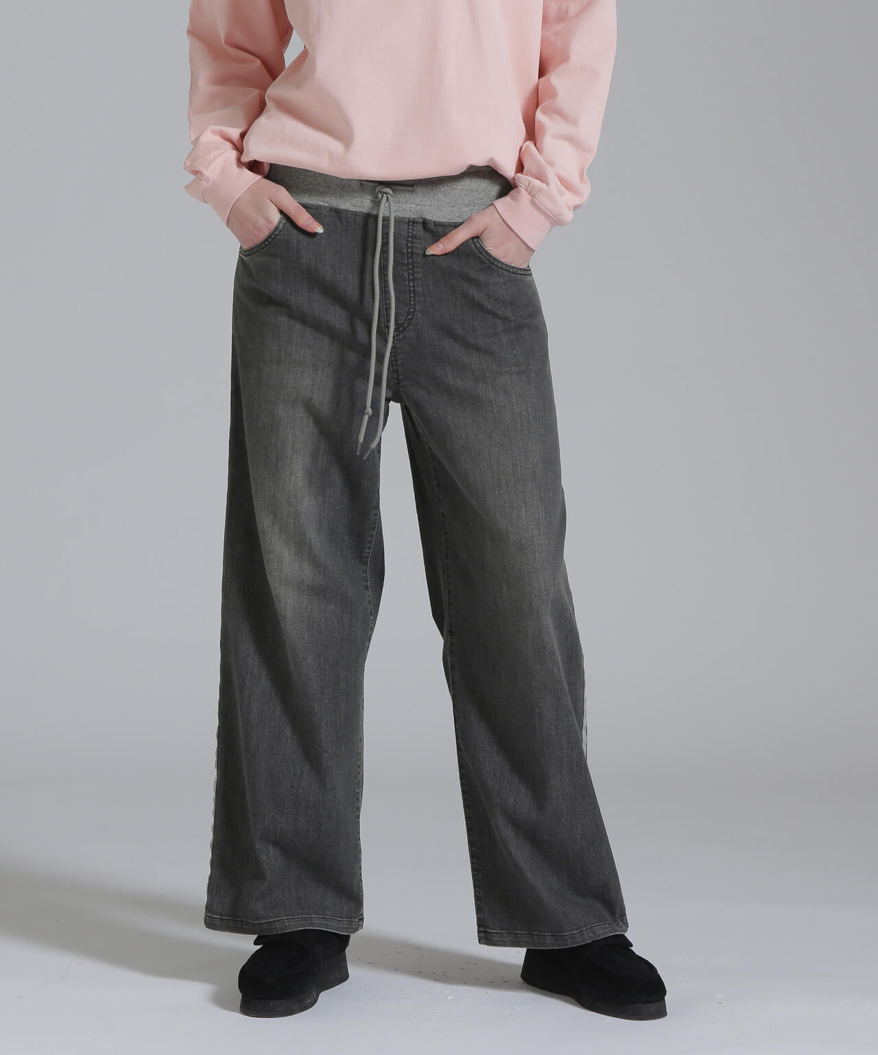 WAIST RIB DENIM PANTS/ウエストリブ デニムパンツ
