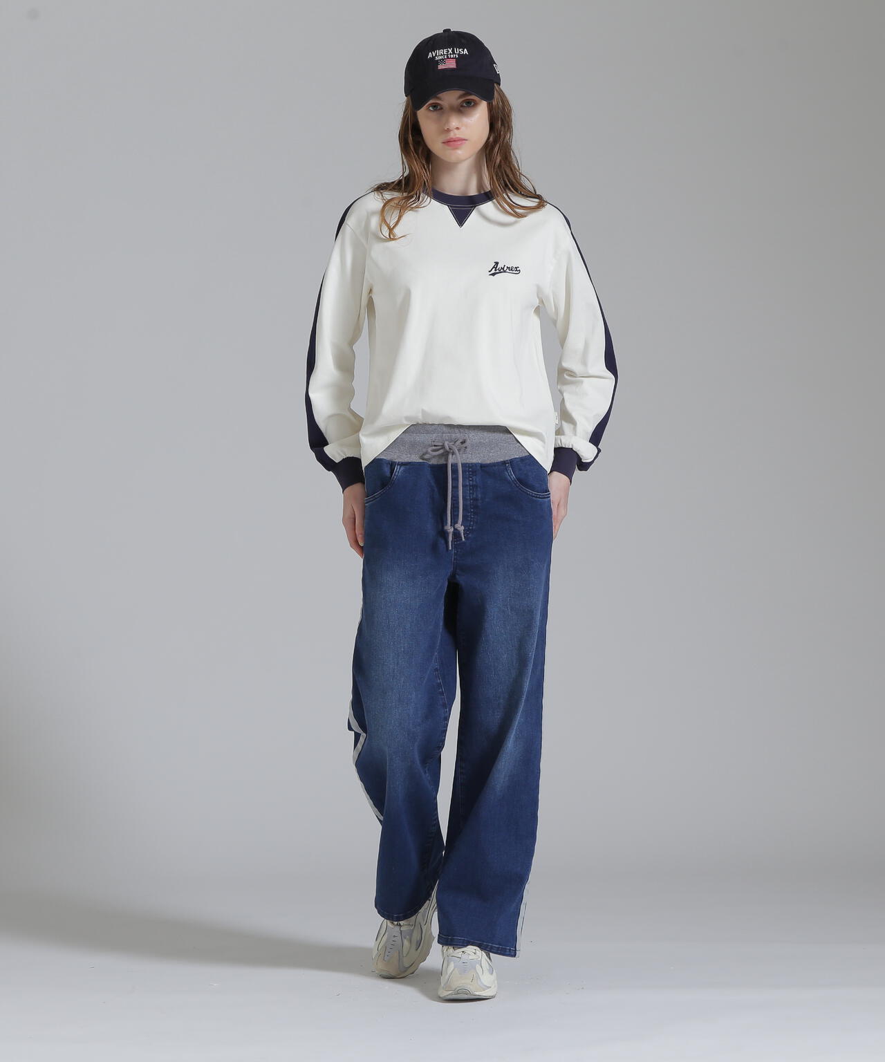 WAIST RIB DENIM PANTS/ウエストリブ デニムパンツ