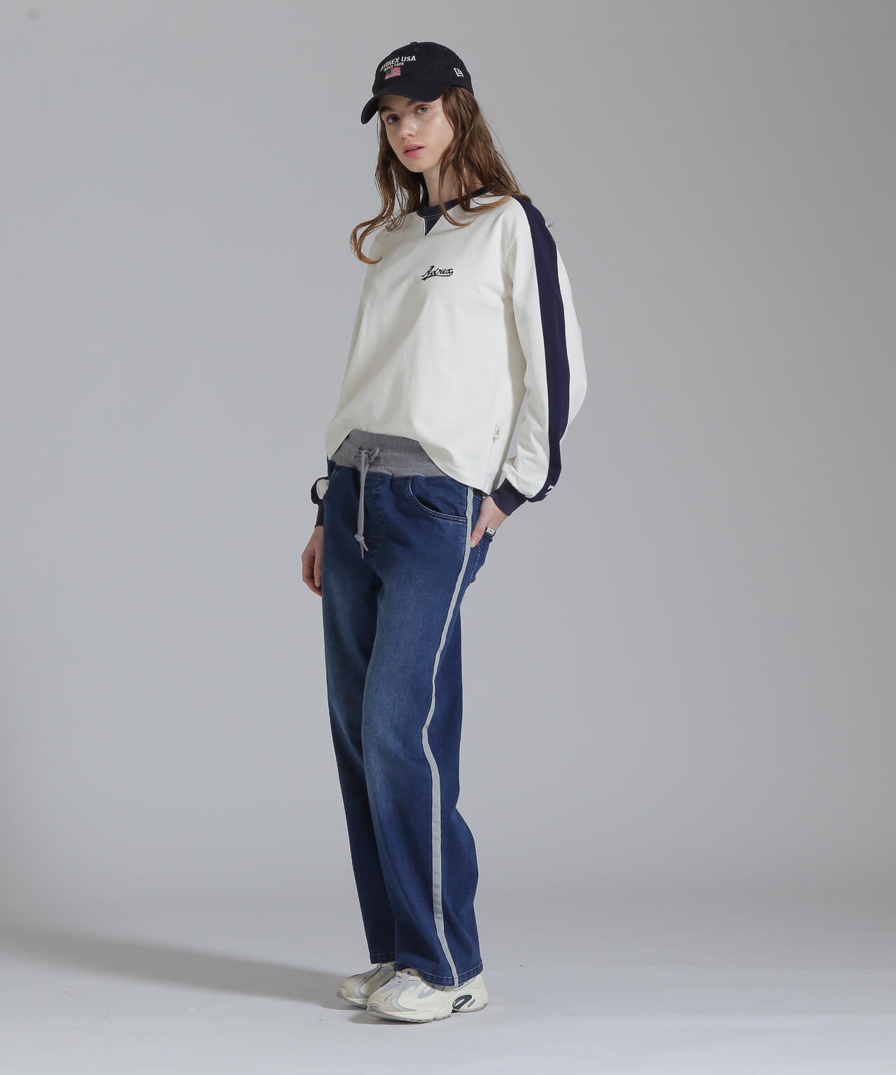 WAIST RIB DENIM PANTS/ウエストリブ デニムパンツ