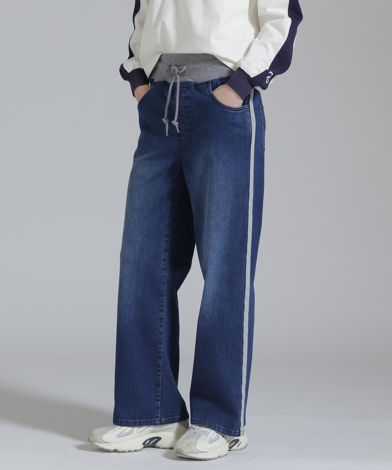 WAIST RIB DENIM PANTS/ウエストリブ デニムパンツ