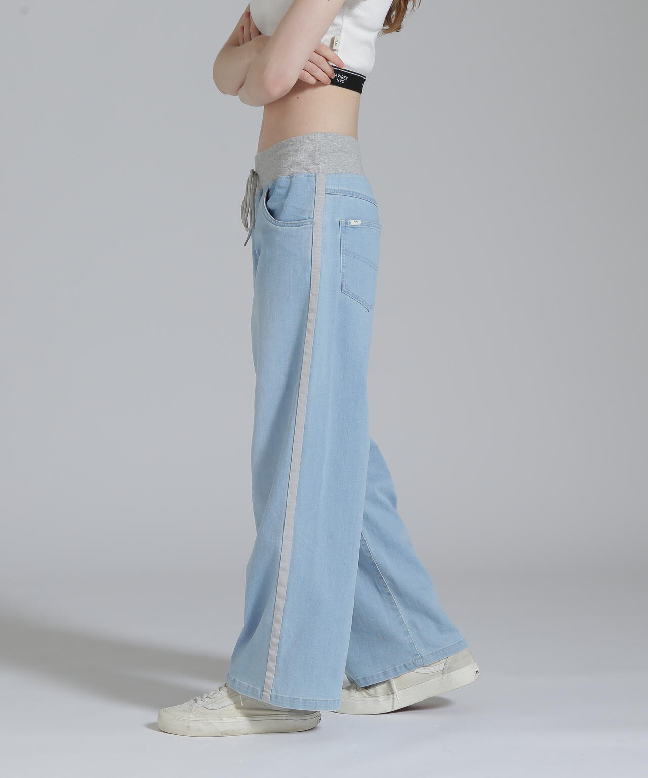 WAIST RIB DENIM PANTS/ウエストリブ デニムパンツ