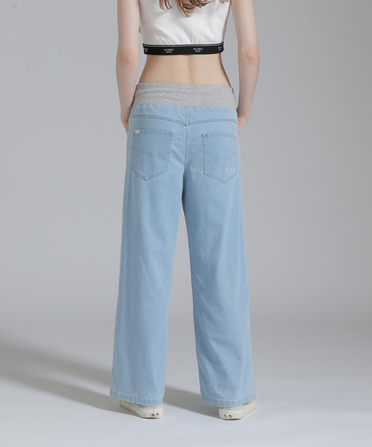 WAIST RIB DENIM PANTS/ウエストリブ デニムパンツ