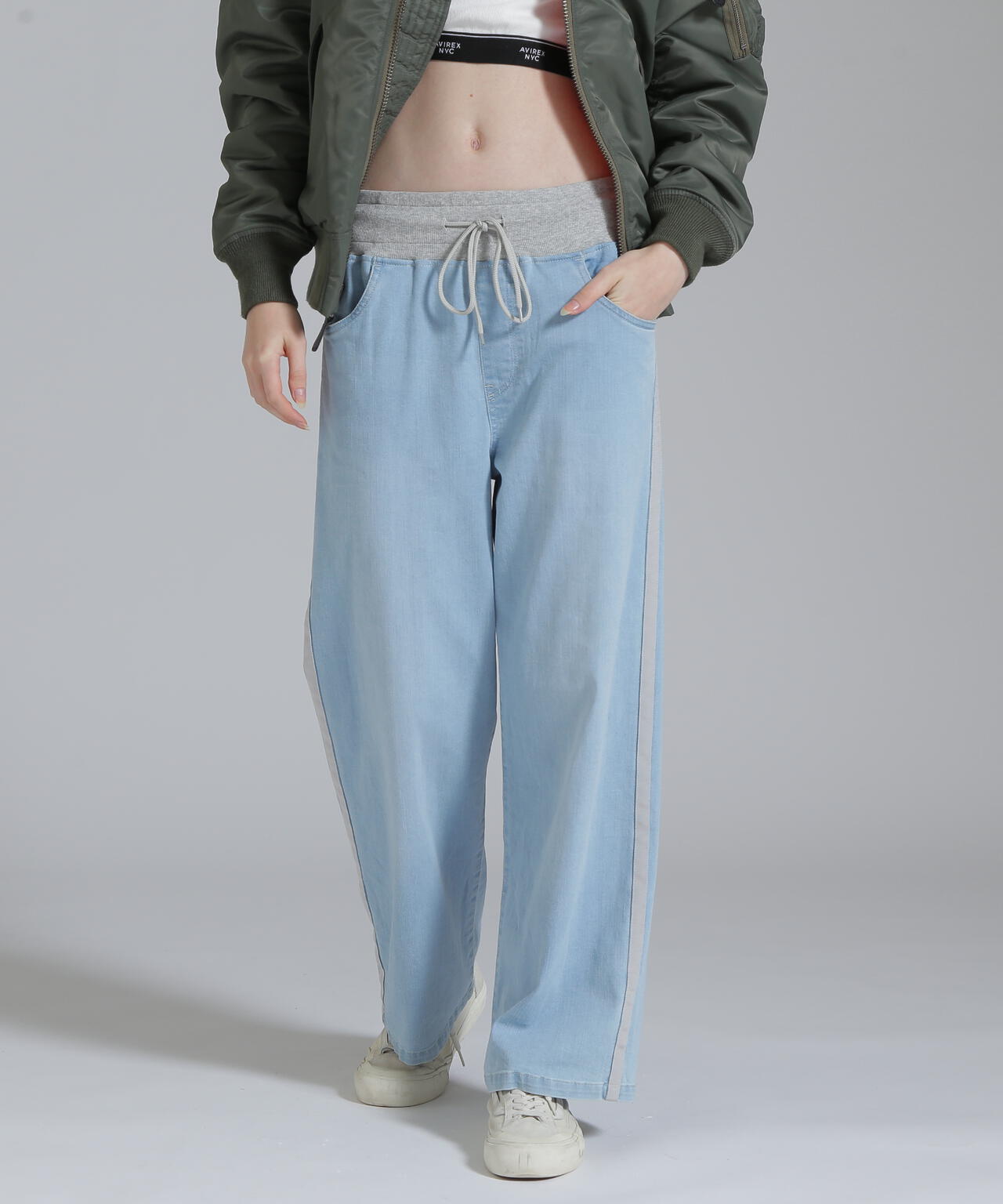 WAIST RIB DENIM PANTS/ウエストリブ デニムパンツ