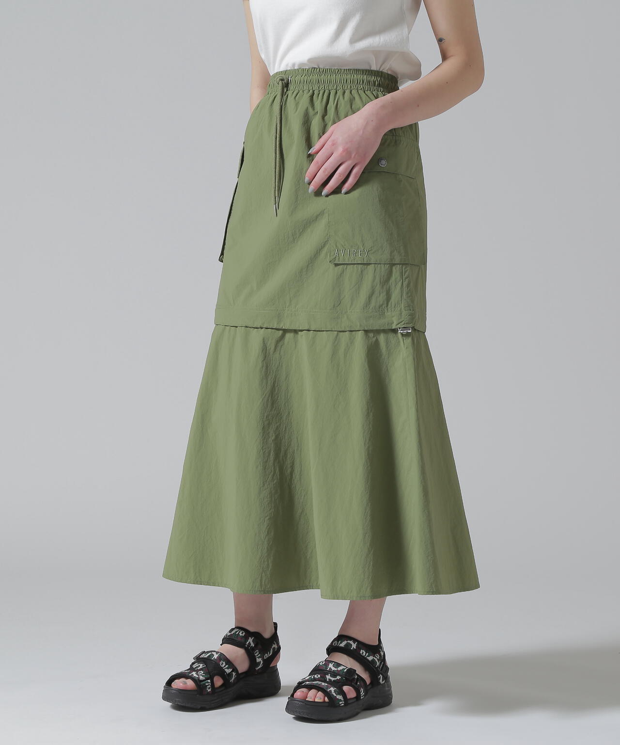 MILITARY DETACHABLE BIG POCKET SKIRT/ミリタリーデタッチャブル ビッグポケットスカート