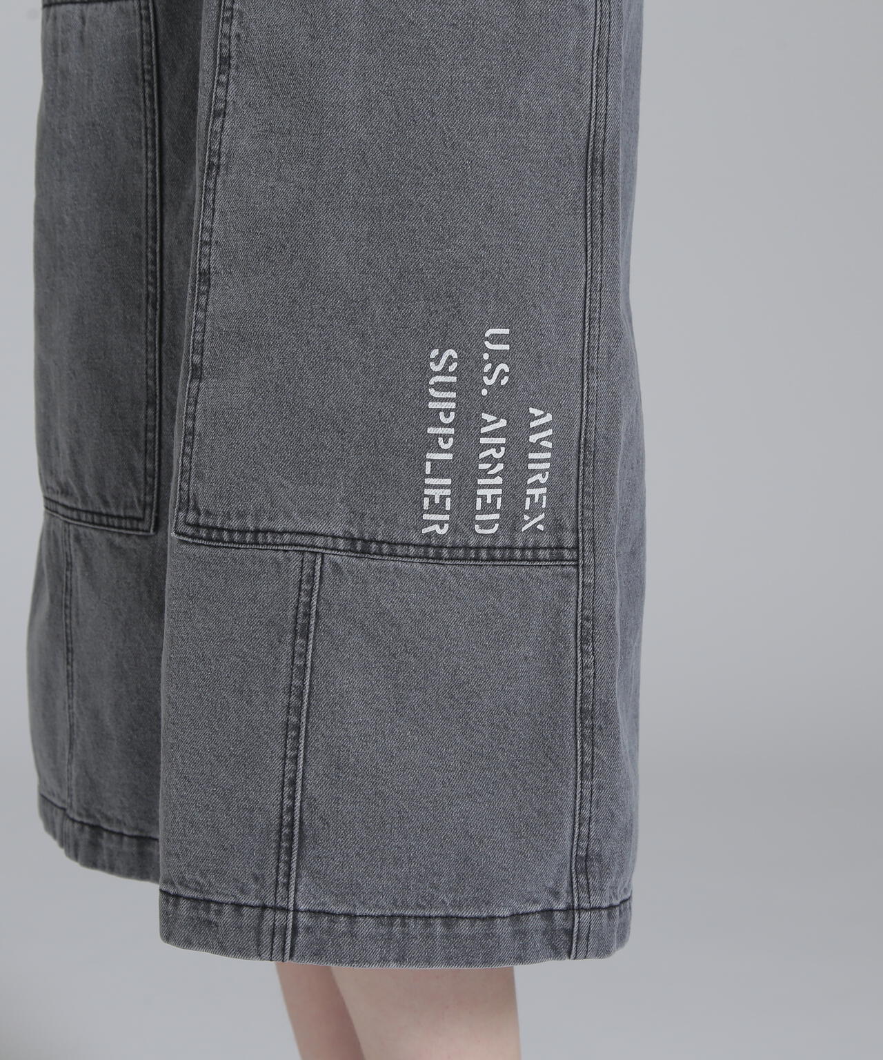 BELT PRINT DENIM JUMPER SKIRT/ベルトプリントデニムジャンパースカート
