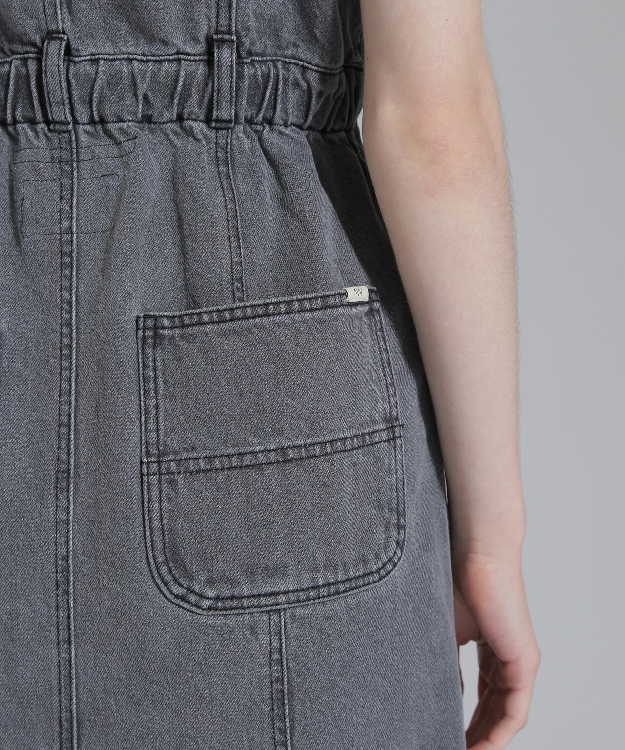 BELT PRINT DENIM JUMPER SKIRT/ベルトプリントデニムジャンパースカート