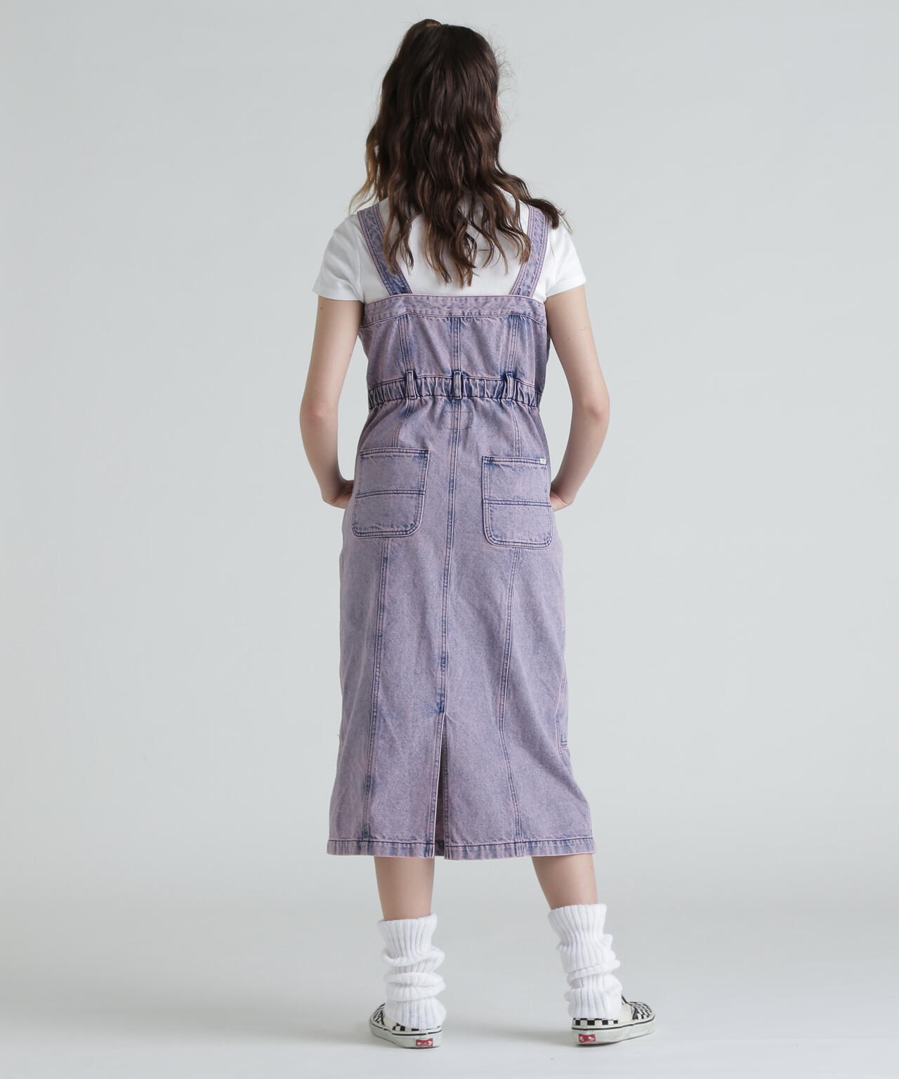 BELT PRINT DENIM JUMPER SKIRT/ベルトプリントデニムジャンパースカート