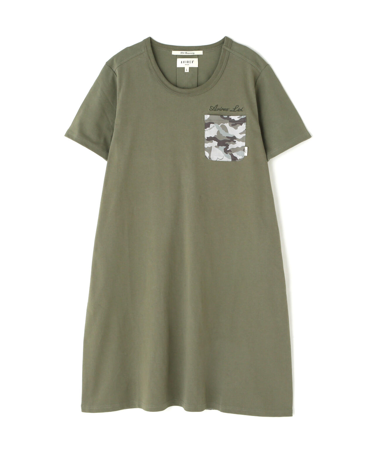 BACK FLARE SATIN CAMO COMBI ONE PIECE/バックフレアーサテンカモコンビワンピース