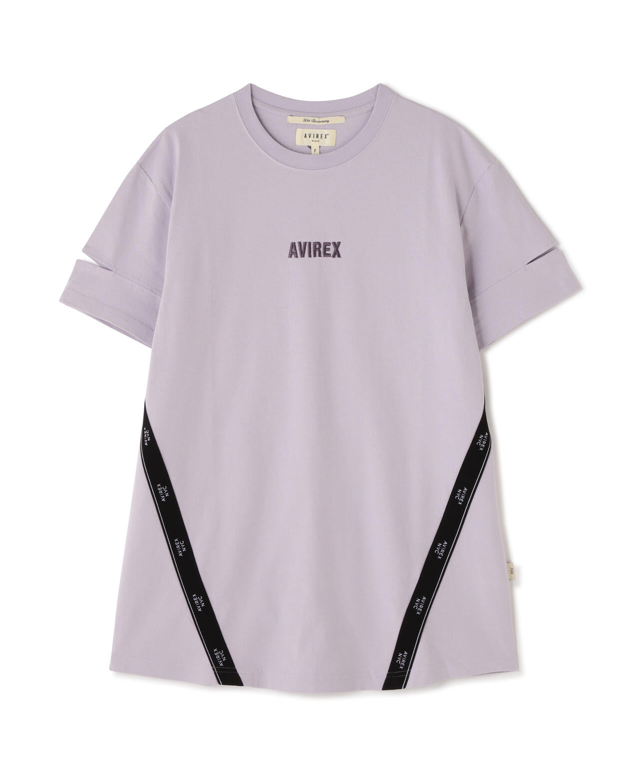 CUFFS OPEN LOGO TAPE EMBROIDERED ONEPIECE/カフスオープンロゴテープ刺繍ワンピース