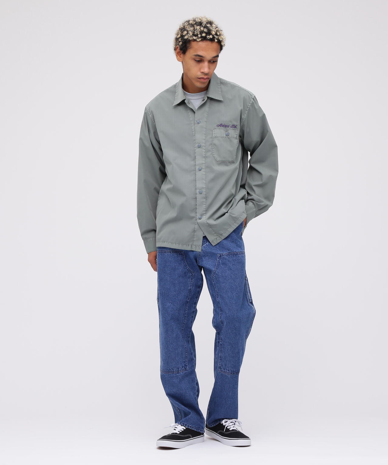《WEB限定》FADED ONE POINT WORK SHIRT / フェイデッド ワンポイント ワークシャツ / AVIREX