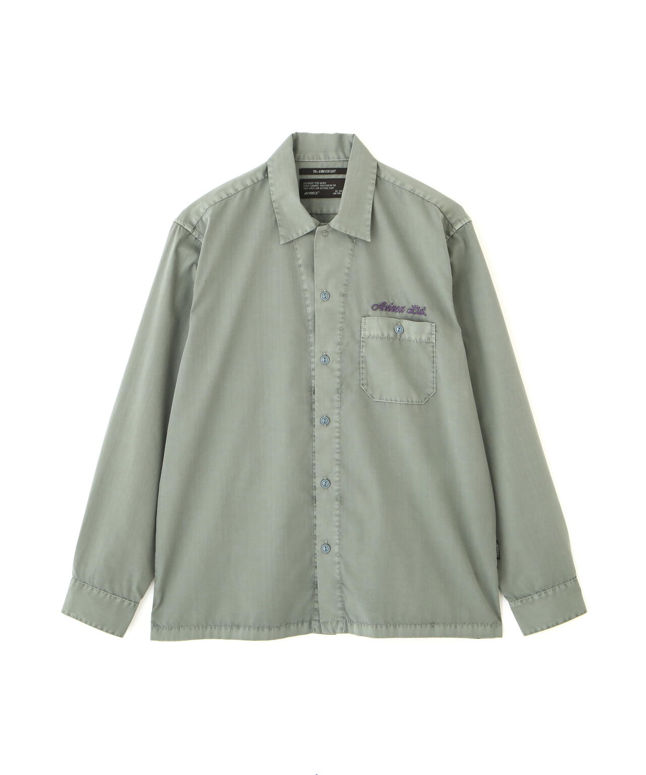 《WEB限定》FADED ONE POINT WORK SHIRT / フェイデッド ワンポイント ワークシャツ / AVIREX