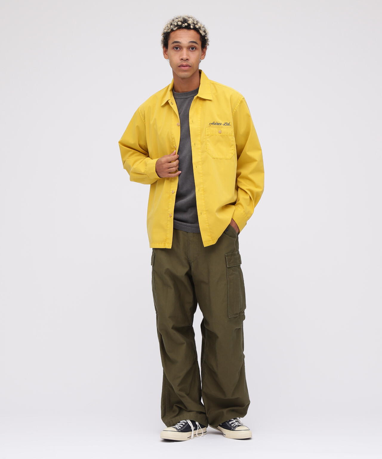 《WEB限定》FADED ONE POINT WORK SHIRT / フェイデッド ワンポイント ワークシャツ / AVIREX