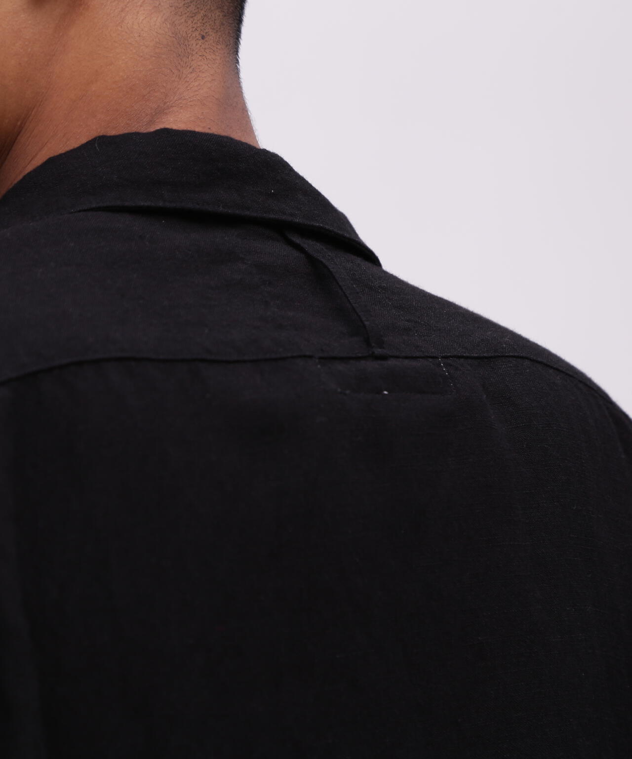 《TFQP by HANDROOM》OPEN COLLAR LONGSLEEVE WORK SHIRT FLAT BLACK / 長袖シャツ