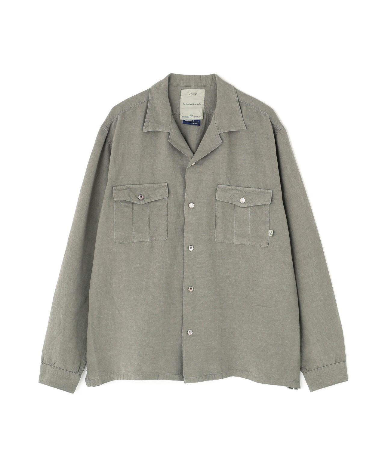 《TFQP by HANDROOM》OPEN COLLAR LONGSLEEVE WORK SHIRT FLAT BLACK / 長袖シャツ